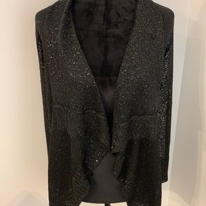 Boston Proper New Condition Size Small - black sequin detail open cardigan